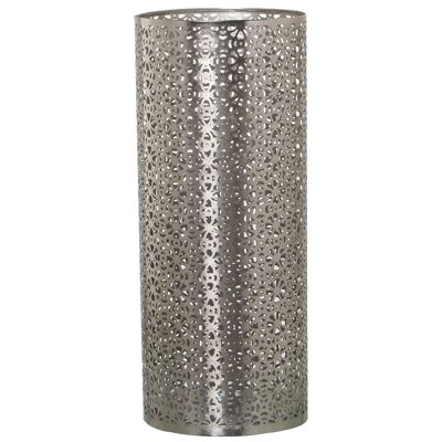 NICKEL CIRCULAR METAL UMBRELLA STAND WITH PVC WATER COLLECTION PLATE °19X49CM ST60935