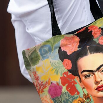 Tote bag "Frida dans les fleurs" 2