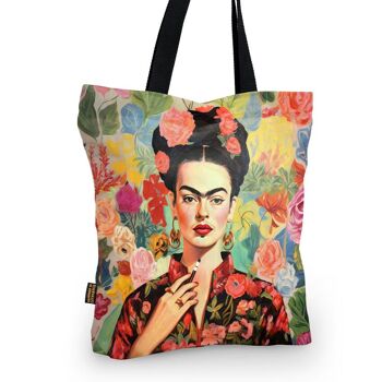Tote bag "Frida dans les fleurs" 3