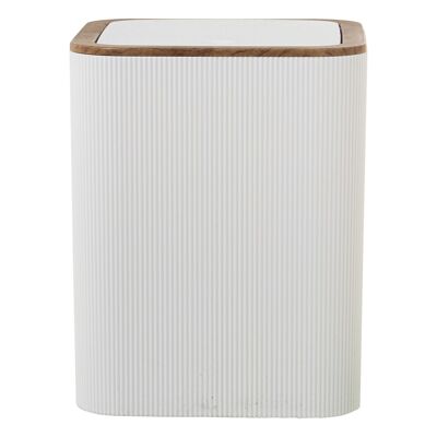 Badezimmer-Mülleimer aus weißem Acryl, 6 l, Druckknopfdeckel, 18 x 18 x 22 cm, ST86258