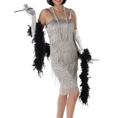 Silver Flapper Dress - M