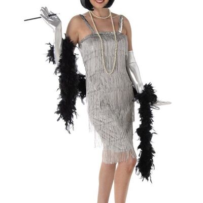 Silver Flapper Dress - L