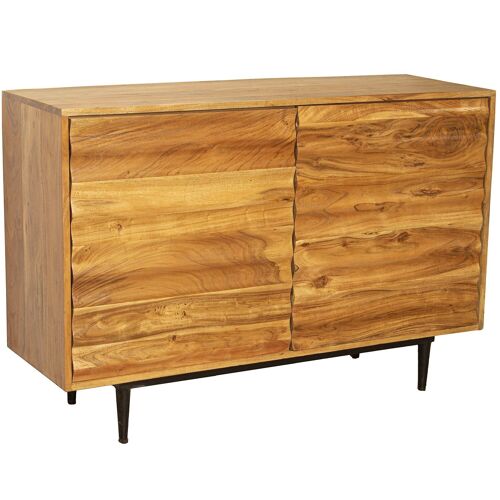 MUEBLE ENTRADA MADERA MANGO NATURAL C/2 PUERTAS PATAS HIERRO _120X40X80CM ALT. PATAS:16CM ST68365