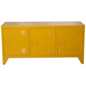 MEUBLE TV EN MÉTAL AVEC 3 PORTES JAUNE+91170 120X40X58CM, HAUT.PIEDS : 10,5 CM ST84299 1