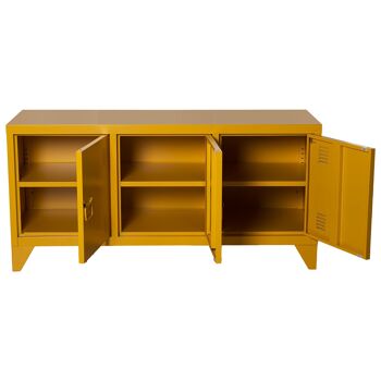 MEUBLE TV EN MÉTAL AVEC 3 PORTES JAUNE+91170 120X40X58CM, HAUT.PIEDS : 10,5 CM ST84299 2