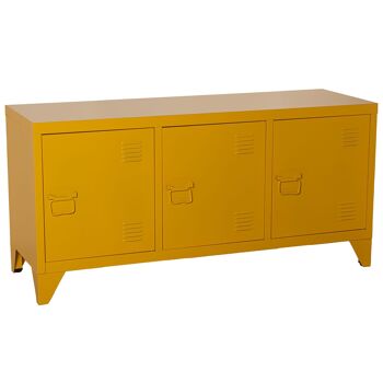 MEUBLE TV EN MÉTAL AVEC 3 PORTES JAUNE+91170 120X40X58CM, HAUT.PIEDS : 10,5 CM ST84299 3