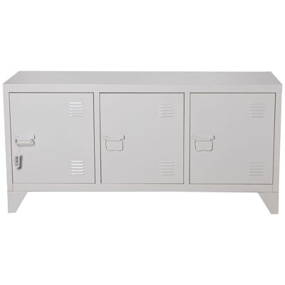 TV-SCHRANK AUS METALL MIT 3 TÜREN WEISS+91168 120X40X58CM, HOCH.BEINE: 10,5 CM ST84297