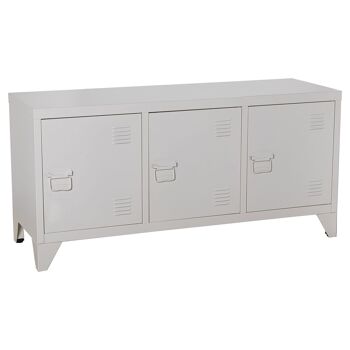 MEUBLE TV EN MÉTAL AVEC 3 PORTES BLANC+91168 120X40X58CM, HAUT.PIEDS : 10,5 CM ST84297 3