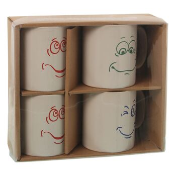 MUG CERAMIQUE FACE DE MONTAGE BLANC/COULEURS ASSORTIES °8X12X9.5CM, 300ML ST7301 5