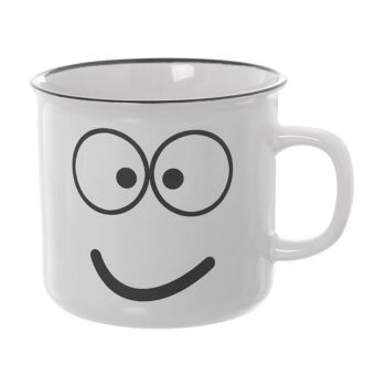 MUG CERAMIQUE SMILE FACE ASSORTIMENT BLANC/NOIR °9X11.5X8CM, 275ML ​​ST7302 2