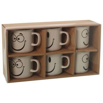 MUG CERAMIQUE SMILE FACE ASSORTIMENT BLANC/NOIR °9X11.5X8CM, 275ML ​​ST7302 5