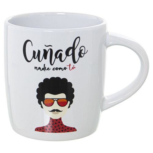 MUG CERÁMICA DECORADO CUÑADO °8X12X9,5CM, 375ML ST7390