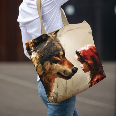 Tote bag "Little red riding hood and the wolf"