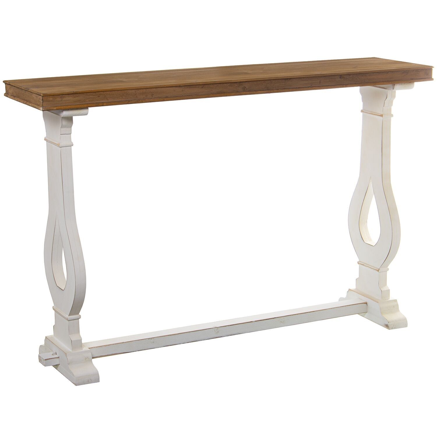 Tavolino da ingresso in legno, abete e MDF, 121x31x79cm, piano: spessore 4cm st49950