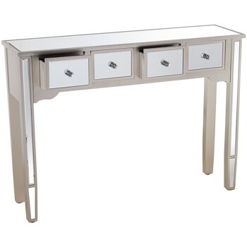 TABLE D'ENTRÉE BOIS/MIROIR AVEC 4 TIROIRS CHAMPAGNE 110X30X80CM ST48927 2