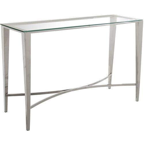 MESA ENTRADA METAL CROMADO/CRISTAL+91116 120X40X74CM ST48723