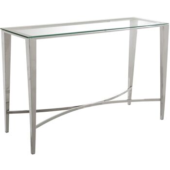 TABLE D'ENTRÉE MÉTAL CHROME/VERRE+91116 120X40X74CM ST48723 1