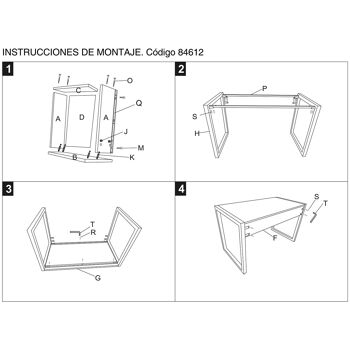 TABLE DE BUREAU EN BOIS PIEDS MÉTAL+84613,Plateau:DM+MÉLAMINE+PV 120X60X76CM ST84612 5