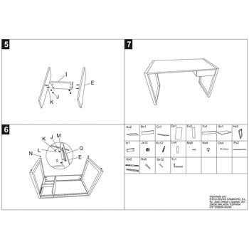 TABLE DE BUREAU EN BOIS PIEDS MÉTAL+84613,Plateau:DM+MÉLAMINE+PV 120X60X76CM ST84612 6