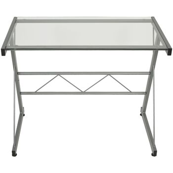 TABLE DE BUREAU MÉTAL/VERRE _90X50X72CM, VERRE : 6MM ST83944 1