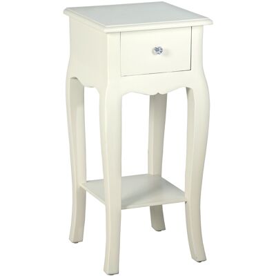 TELEPHONE TABLE WITH WHITE WOOD DRAWER _35X35X77CM, WOOD: FIR+DM ST40869