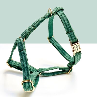 Green Corduroy Cat Harness