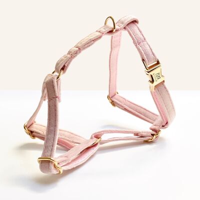 Arnés para gato de terciopelo liso rosa