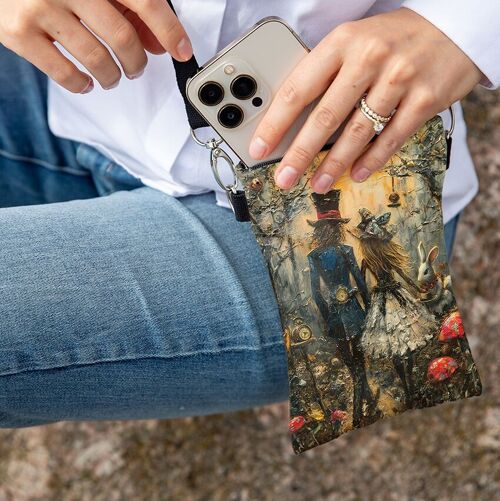 Phone bag "Alice and the Hatter"