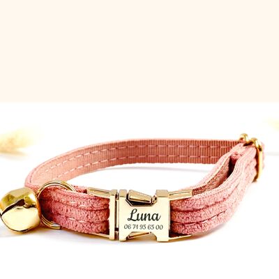 Collar para gato de pana coral