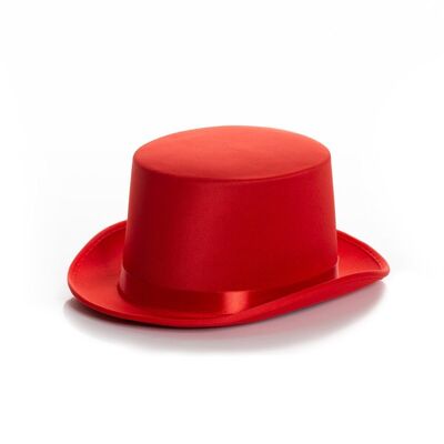 Top Hat Satin Red