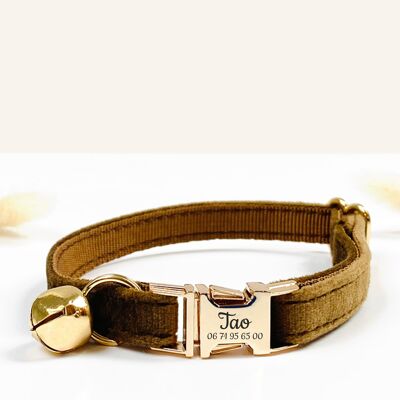 Brown Smooth Velvet Cat Collar