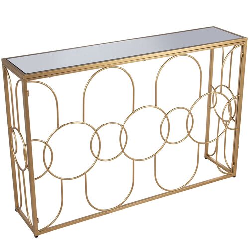 MESA ENTRADA CRISTAL/METAL DORADO _120X28X80CM ST71928