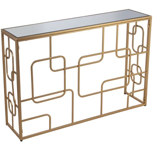 MESA ENTRADA CRISTAL/METAL DORADO _120X28X80CM ST71931