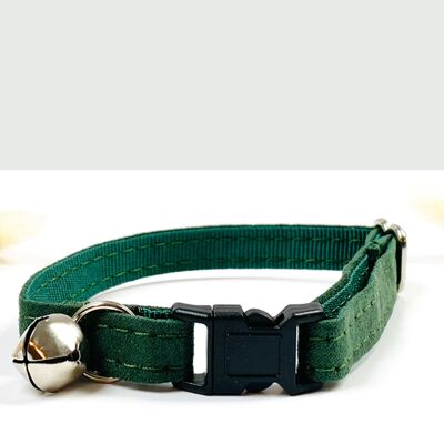 Collar para Gato Antiestrangulamiento de Algodón Verde