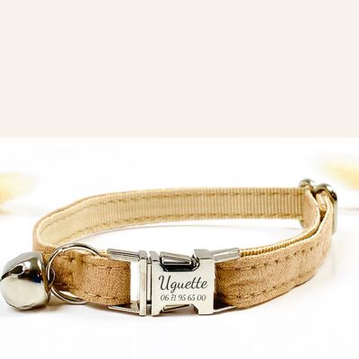 Collare per gatti in cotone beige