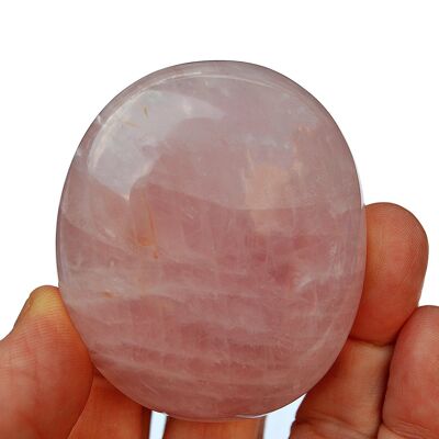 1 Kg Lot of Rose Quartz Palm Stone (9-10 Pcs) - (40mm - 70mm)