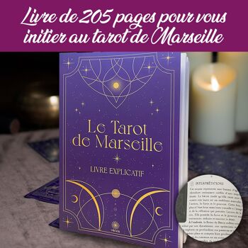Coffret d'Initiation au Tarot de Marseille : Tarot Divinatoire + Livre de 205 Pages + Nappe Divinatoire & Pochon. Idéal pour Débutants 3