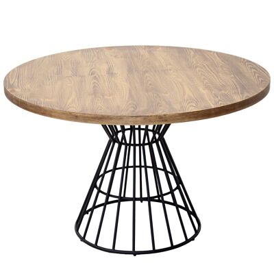 TABLE À MANGER EN BOIS AVEC BASE EN MÉTAL NOIR +84216 _°120X76CM BOIS:DM+PIN ST84211