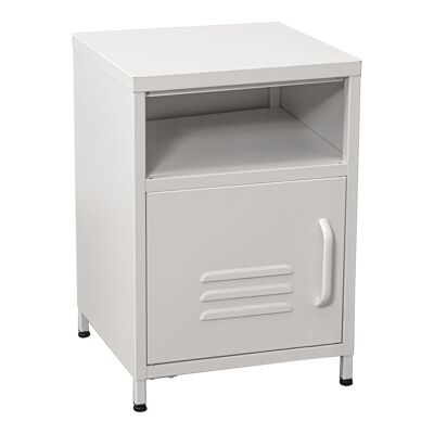 COMODINO IN METALLO BIANCO 35X35X51CM, ALTO. GAMBE: 15,5 CM ST84288