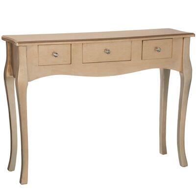 ENTRANCE TABLE 3 DRAWERS WOOD CHAMPAGNE _105X33X80CM, FIR+DM ST40217