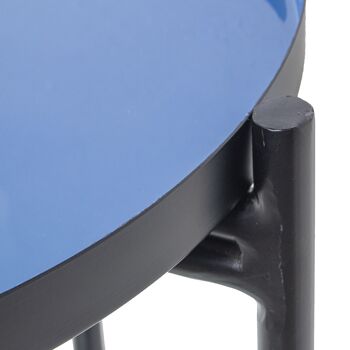 TABLE AUXILIAIRE EN MÉTAL ÉMAILLÉ BLEU/NOIR _°50X52CM ST75898 6