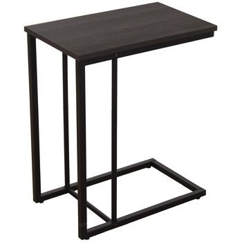 TABLE AUXILIAIRE MÉTAL NOIR SUR MÉLAMINE NOIRE 50X30X60CM, BOIS : DM ST84704 2