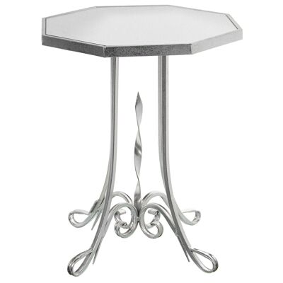 MESA AUXILIAR METAL PLATEADO YESPEJO °48X60CM ST71753