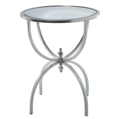 SILVER METAL AND MIRROR AUXILIARY TABLE °49X62CM ST71727