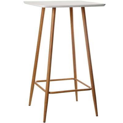 BAR TABLE+90992 WHITE WOOD/METAL LEGS WOOD COLOR _60X60X102CM ST40416