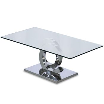 TABLE BASSE VERRE ACIER BRILLANT+90968+90969 _120X65X45CM TEMP. VERRE:12MM ST40351 3