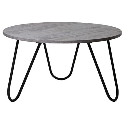 TABLE BASSE BOIS PIEDS METAL NOIR, BOIS BLANC LAVÉ _°80X44CM ST72232