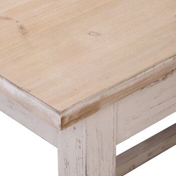 TABLE DE CUISINE AVEC 4 TIROIRS BOIS DÉCAPÉ BLANC 160X80X76,5CM, SAPIN+DM ST49562 6