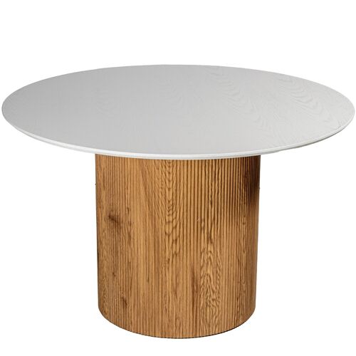 MESA COMEDOR 120CM MADERA BLANCO/ROBLE +91198 _°120X76CM, DM+PAPEL ST83672