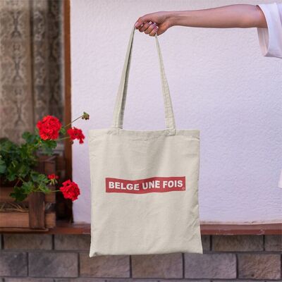 Belgian tote bag once rectangular